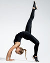 Balletto, full length black gym top and the Debutto, sustainable black gym leggings. Made with recycled premium sports wear fabric, created with yarn from recovered ocean fishing nets.