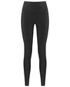 Dart grey sustainable leggings for multi fitness activities. Luxury activewear for women made with ECONYL® regenerated yarn. Ladies dark grey activewear. product image.