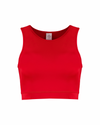 Red Sustainable Gym Crop | Debutto | Activewear Made In UK with ECONYL Regenerated Yarn.