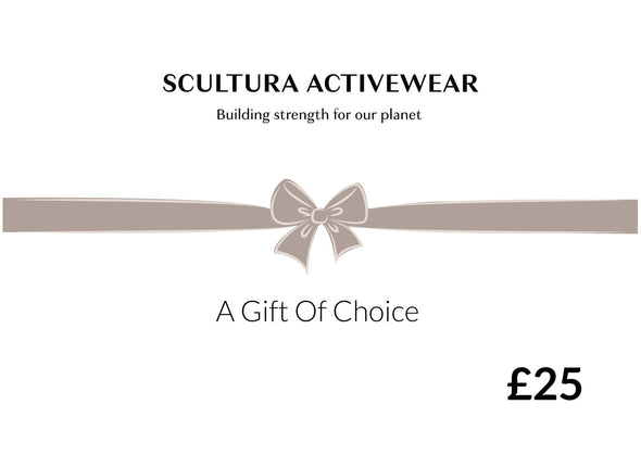 Sustainable Gifts. Scultura Gift Cards for Friends and family. Image showing value of £25