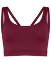 True berry sustainable sports bra. Product view. 